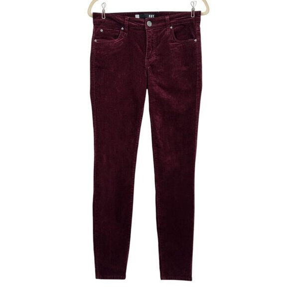 Kut From The Kloth Diana High Rise Fab Ab Skinny Corduroy Maroon Pants Womens 4 - Picture 8 of 8